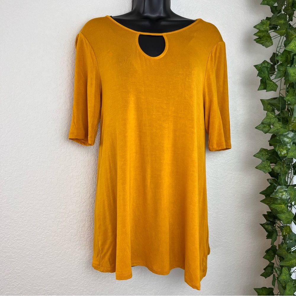 Soft Yellow Modcloth Quarter Sleeve Tee Shirt